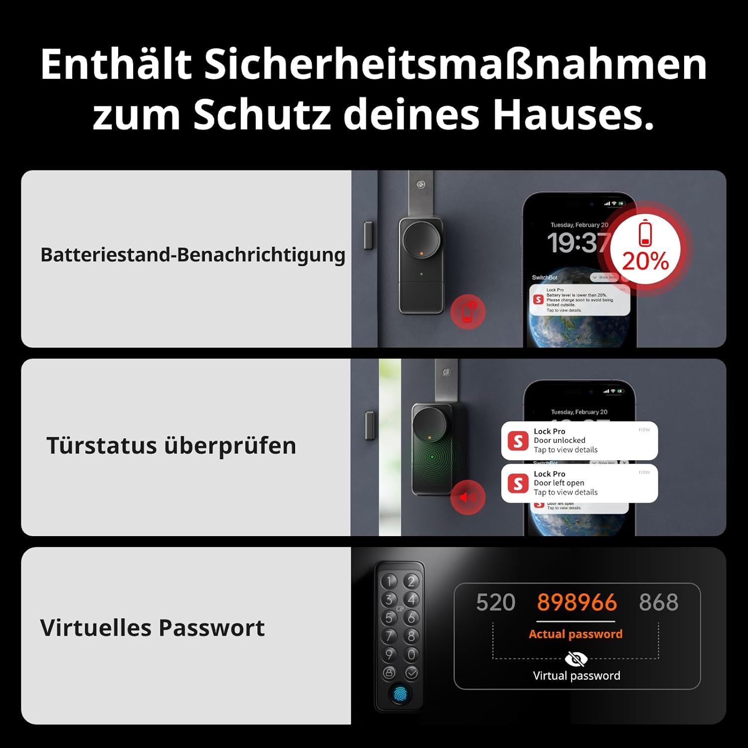 SwitchBot WiFi Smart Lock Pro with Touch Screen Ke... - Afbeelding 9