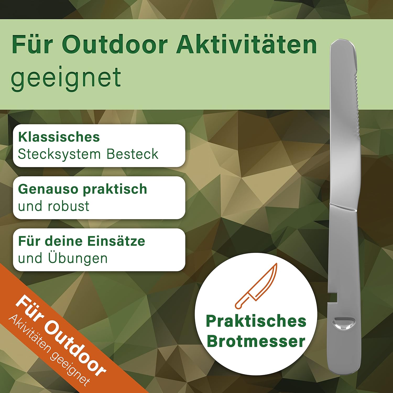 Classic German Army Stainless Steel Cutlery Set 4-... - Afbeelding 9