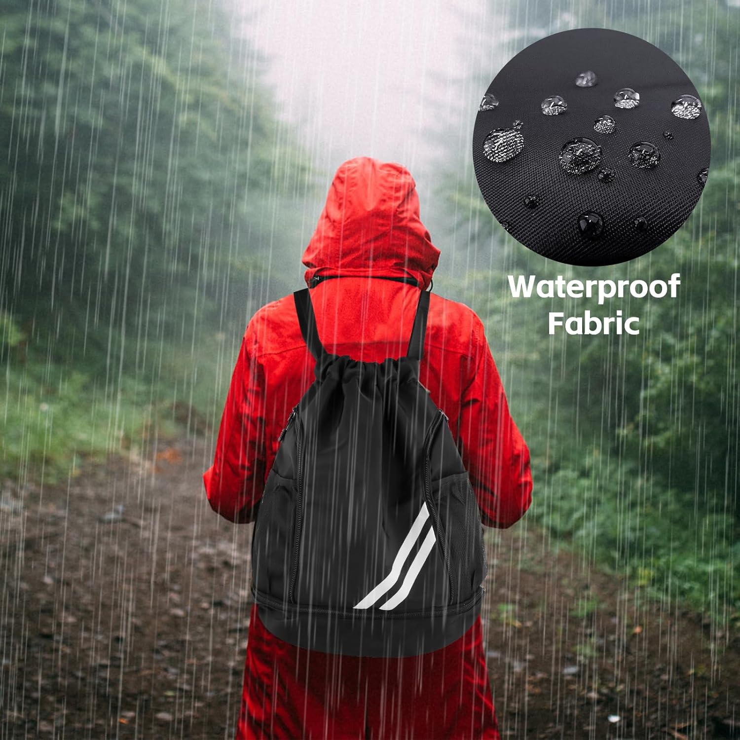 Gym Bag with Drawstring, Waterproof Sports Bag wit... - Afbeelding 7