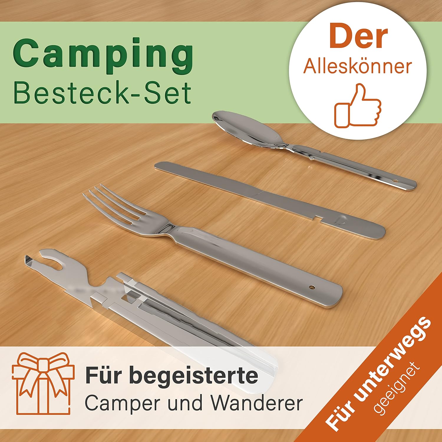 Classic German Army Stainless Steel Cutlery Set 4-... - Afbeelding 4