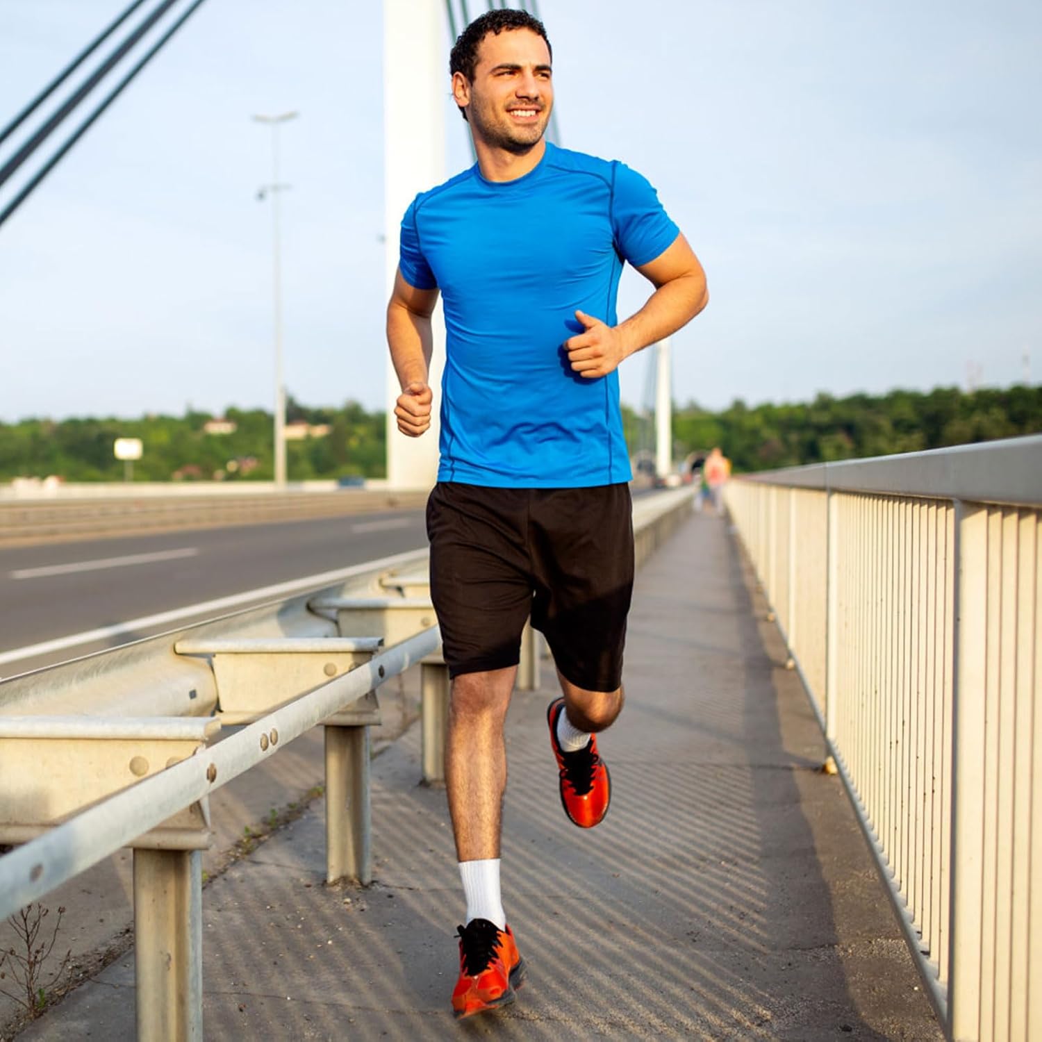 Aomig Men's Shorts, Black Short Sports Trousers, M... - Afbeelding 3