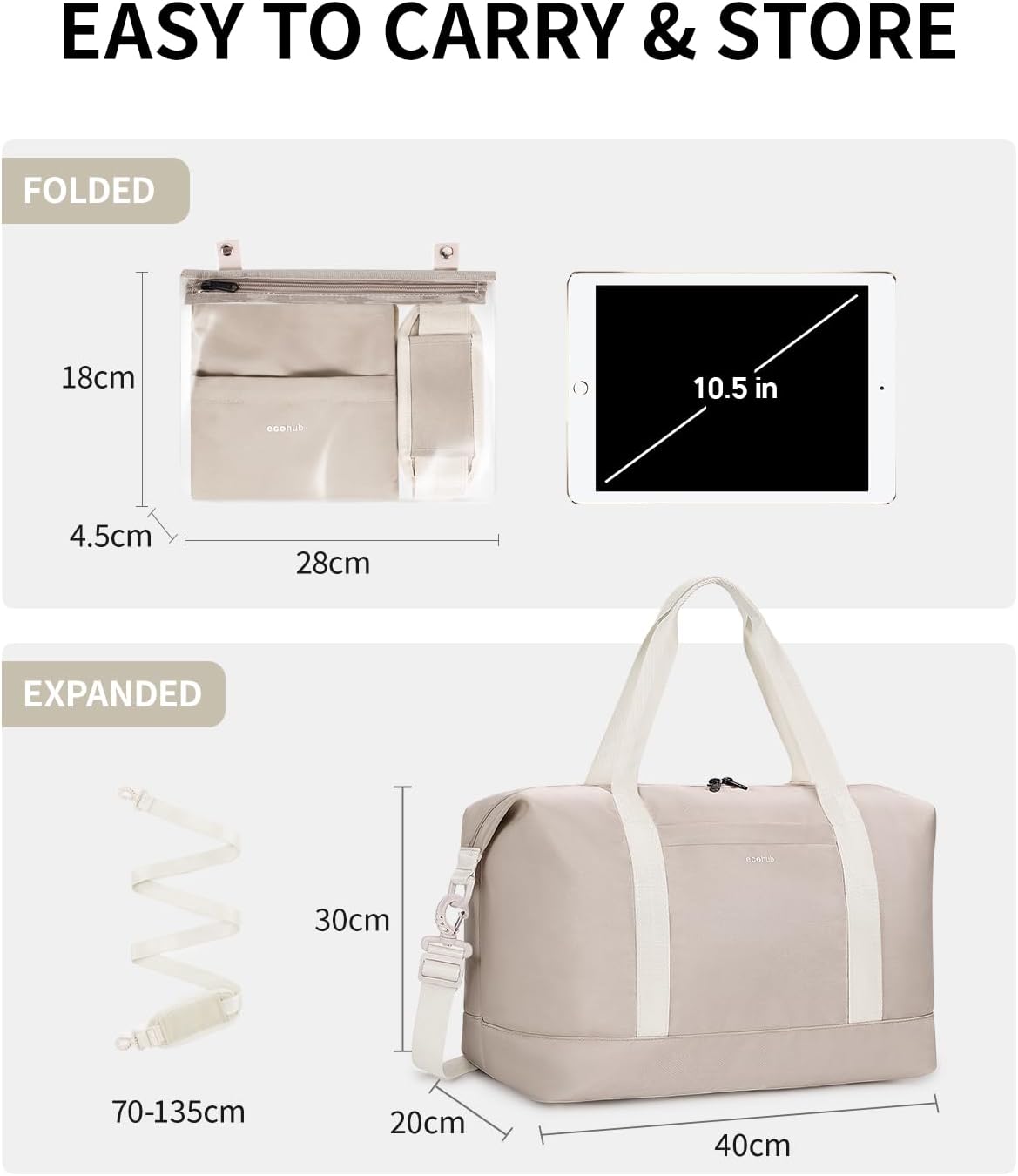 ECOHUB 20L Ryanair Hand Luggage 40 x 20 x 25 cm, H... - Afbeelding 9