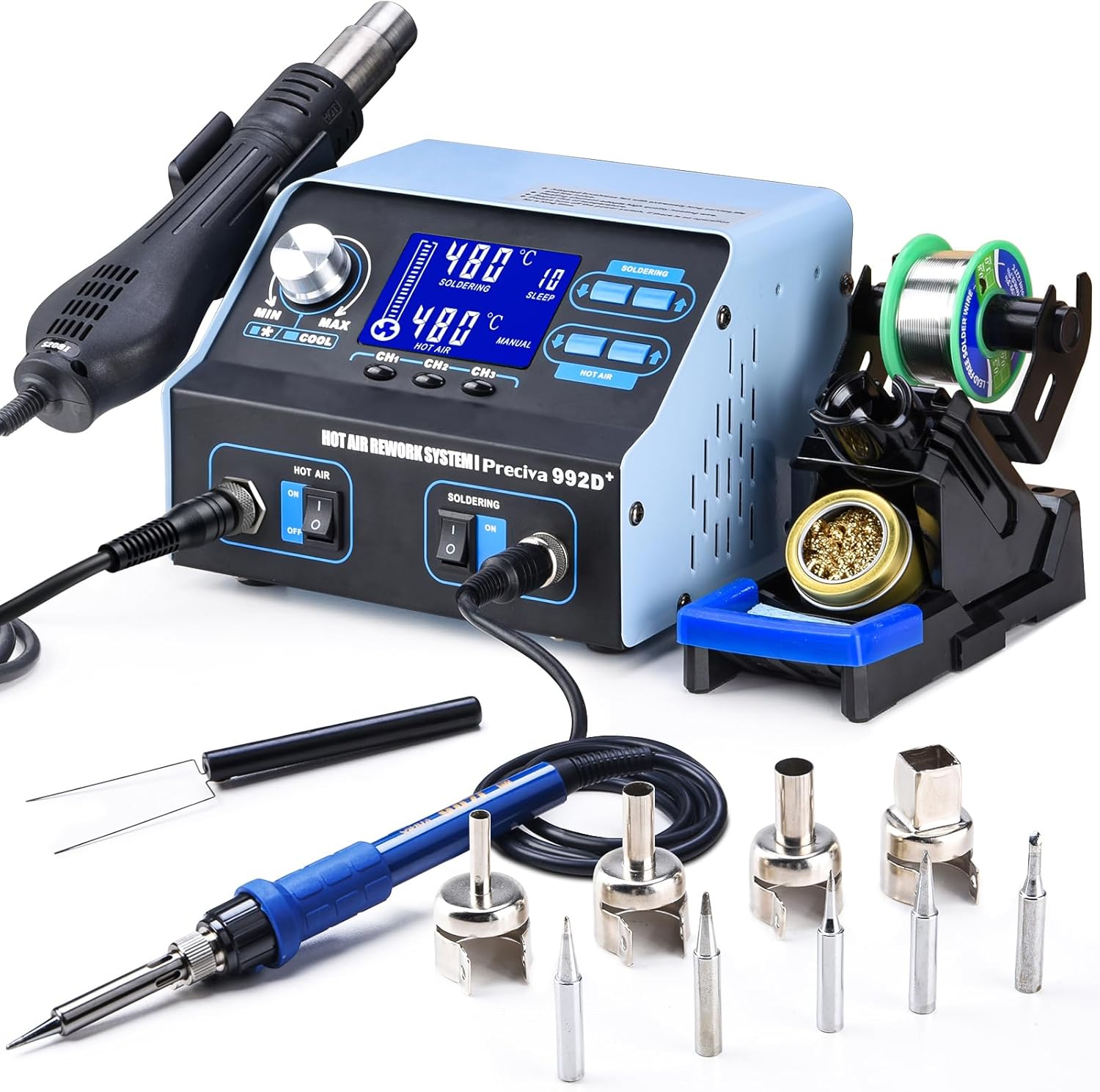 Soldering Station, Preciva Hot Air Soldering Stati... - Afbeelding 2