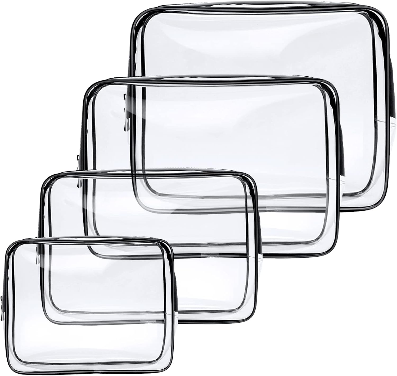Aucuu Toiletry Bag Transparent 4 Pieces Cosmetic B... - Afbeelding 2