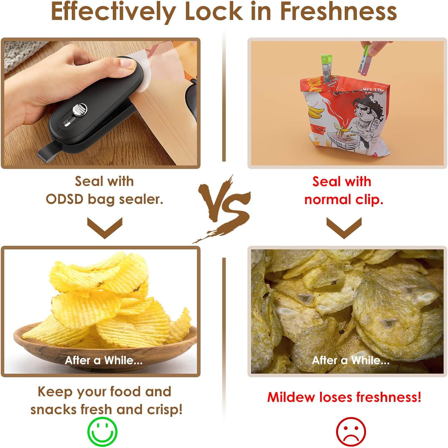 ODSD Mini Film Sealer 2-in-1 Bag Sealer with Cutte... - Afbeelding 8