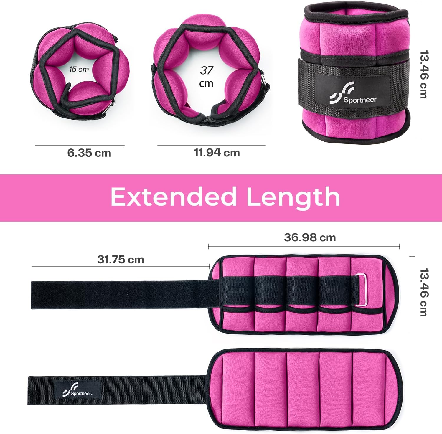 Sportneer Adjustable Ankle Weights:1 Pair 2/4/6/8/... - Afbeelding 5
