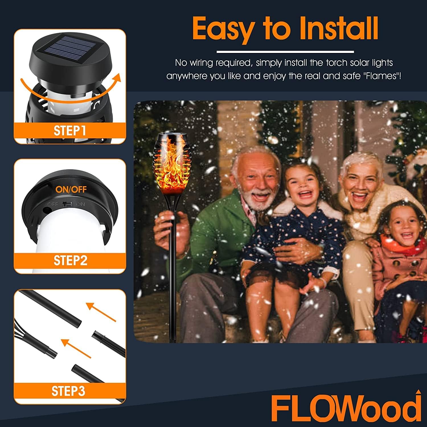 FLOWood Solar Lights for Outdoor Garden, Pack of 6... - Afbeelding 3