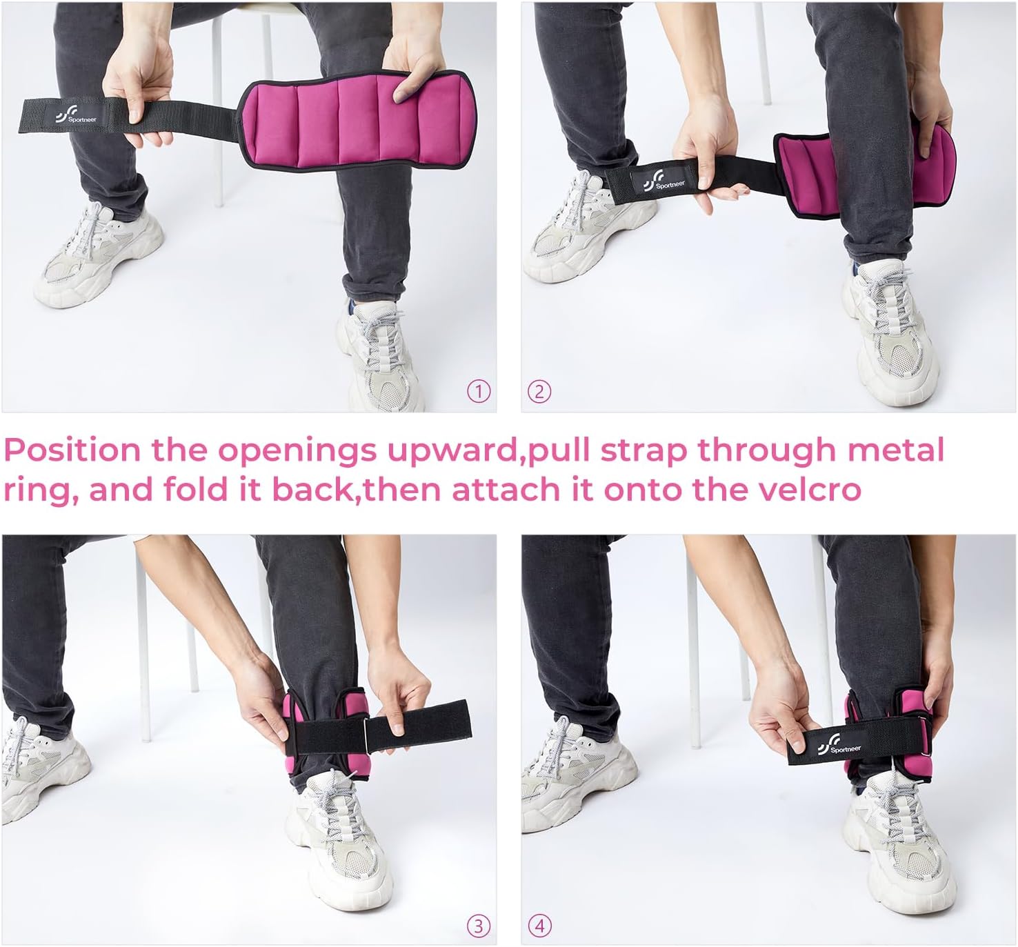 Sportneer Adjustable Ankle Weights:1 Pair 2/4/6/8/... - Afbeelding 7