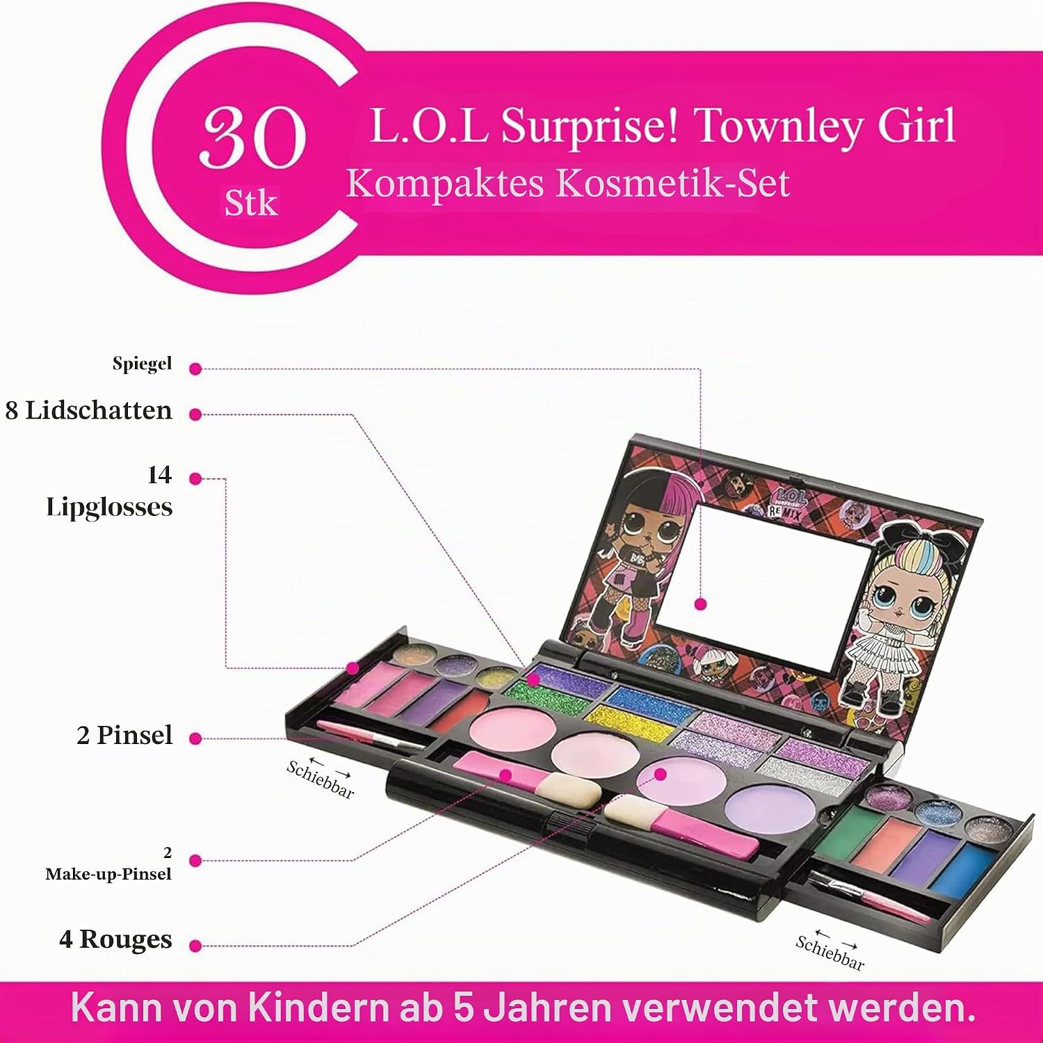 Townley Girl LOL Surprise Cosmetic Compact Set wit... - Afbeelding 3