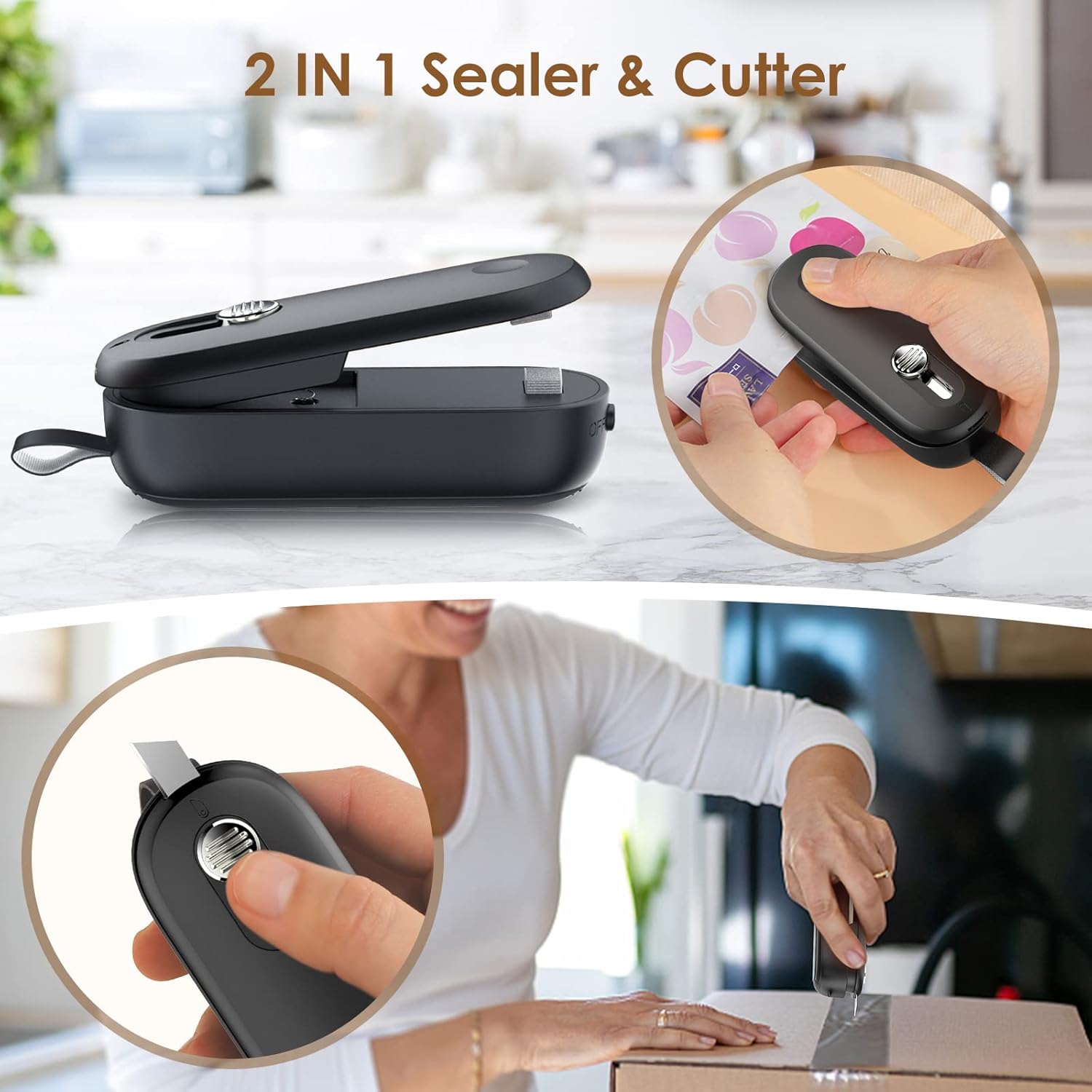 ODSD Mini Film Sealer 2-in-1 Bag Sealer with Cutte... - Afbeelding 3