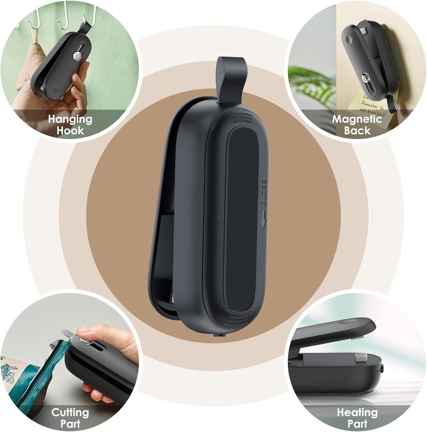 ODSD Mini Film Sealer 2-in-1 Bag Sealer with Cutte... - Afbeelding 4