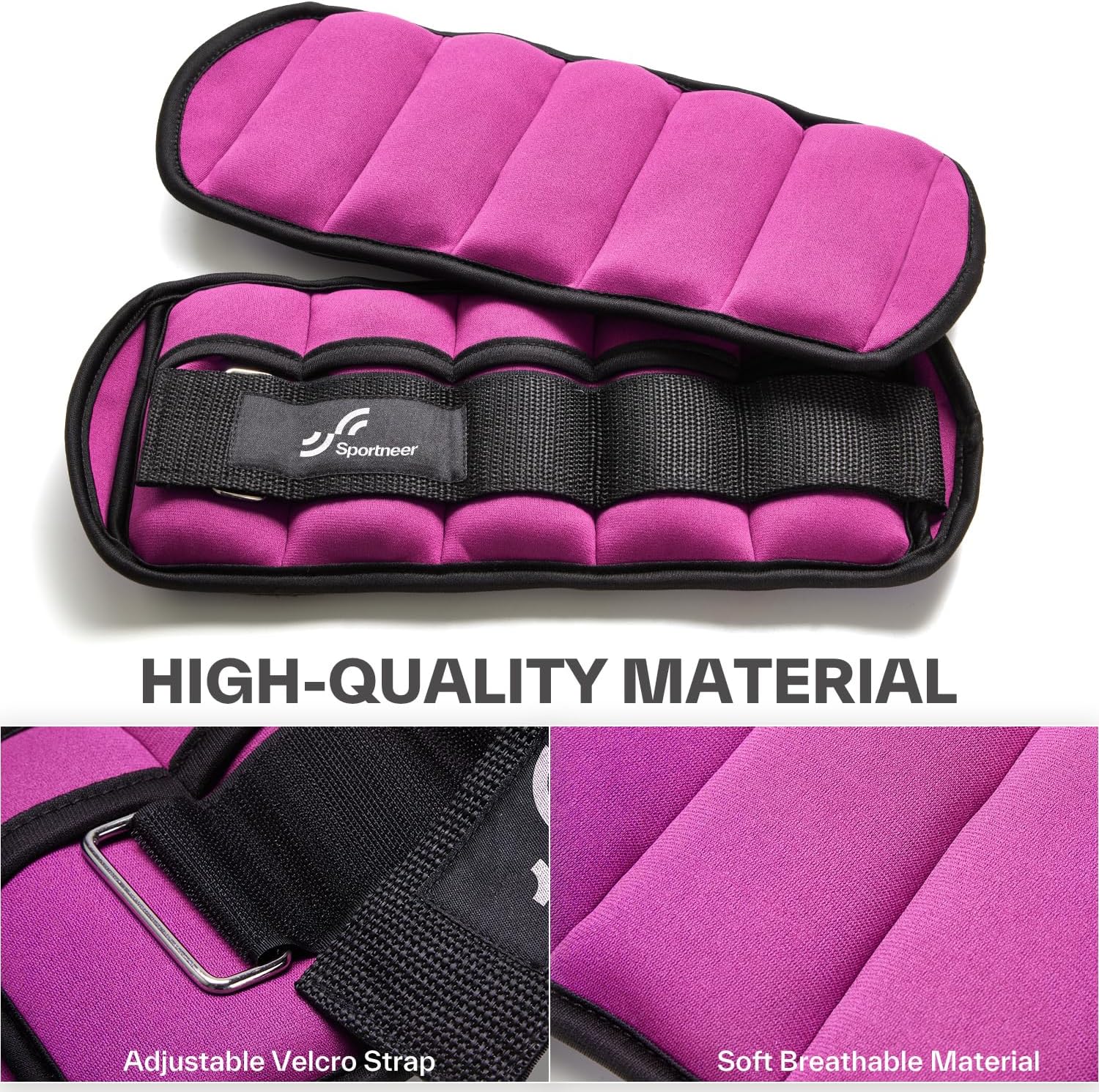 Sportneer Adjustable Ankle Weights:1 Pair 2/4/6/8/... - Afbeelding 3