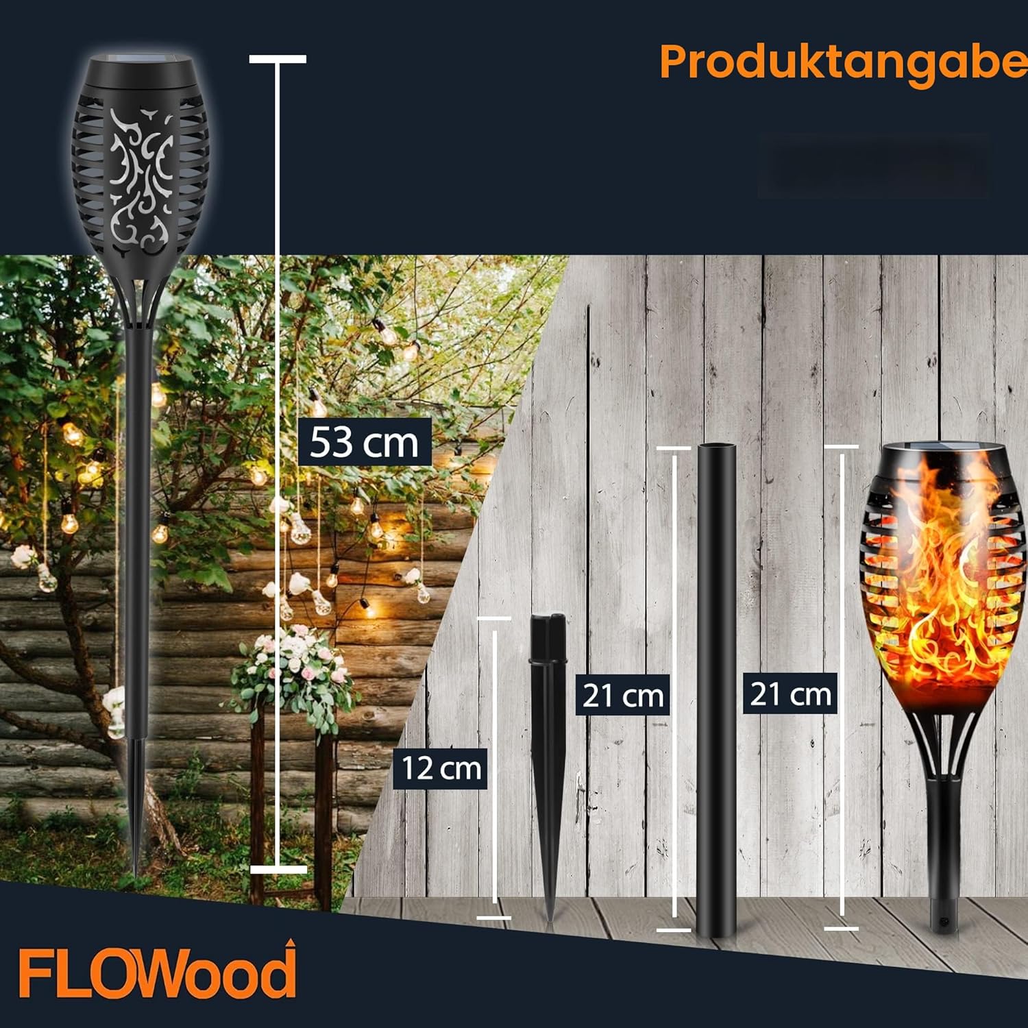 FLOWood Solar Lights for Outdoor Garden, Pack of 6... - Afbeelding 4