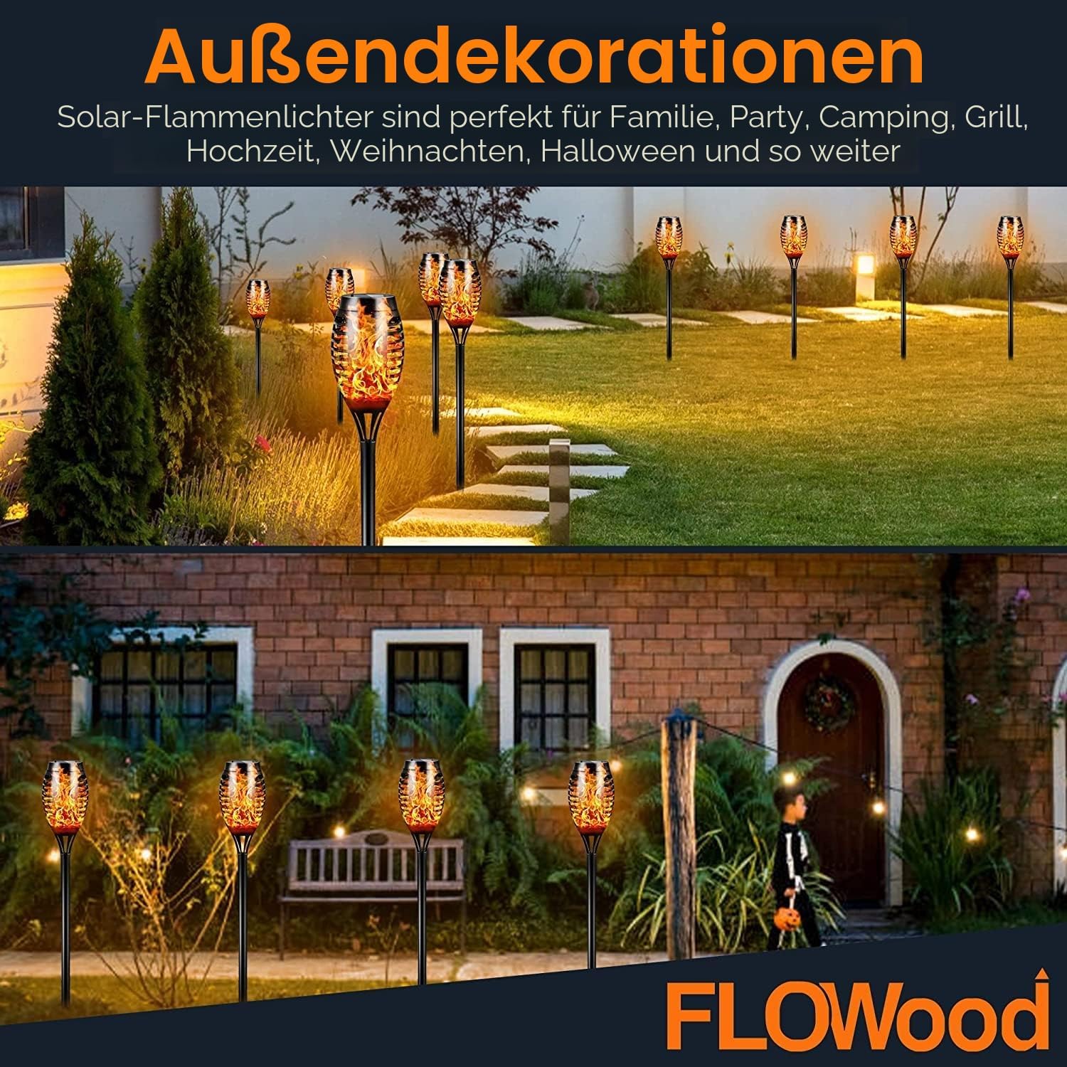 FLOWood Solar Lights for Outdoor Garden, Pack of 6... - Afbeelding 8