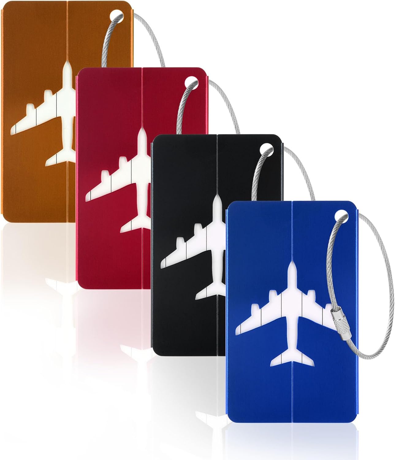Vicloon Pack of 4 Luggage Tags, Suitcase Aluminium... - Afbeelding 2