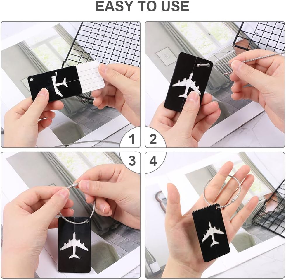 Vicloon Pack of 4 Luggage Tags, Suitcase Aluminium... - Afbeelding 5