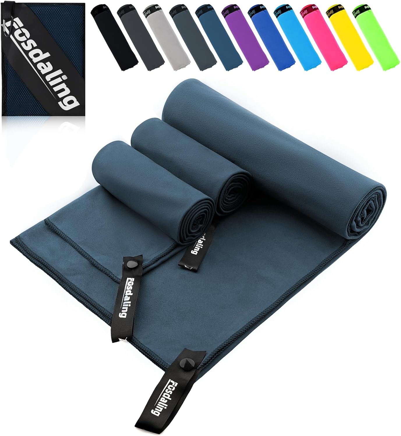 Microfibre Towel Set of 3 - Large 200 x 100 cm and... - Afbeelding 2