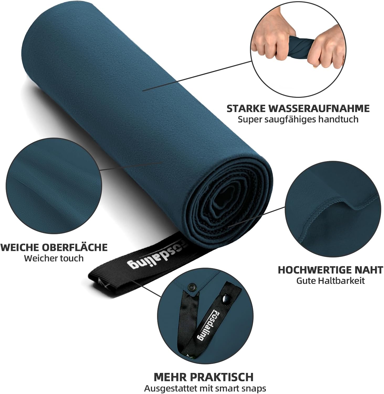 Microfibre Towel Set of 3 - Large 200 x 100 cm and... - Afbeelding 7
