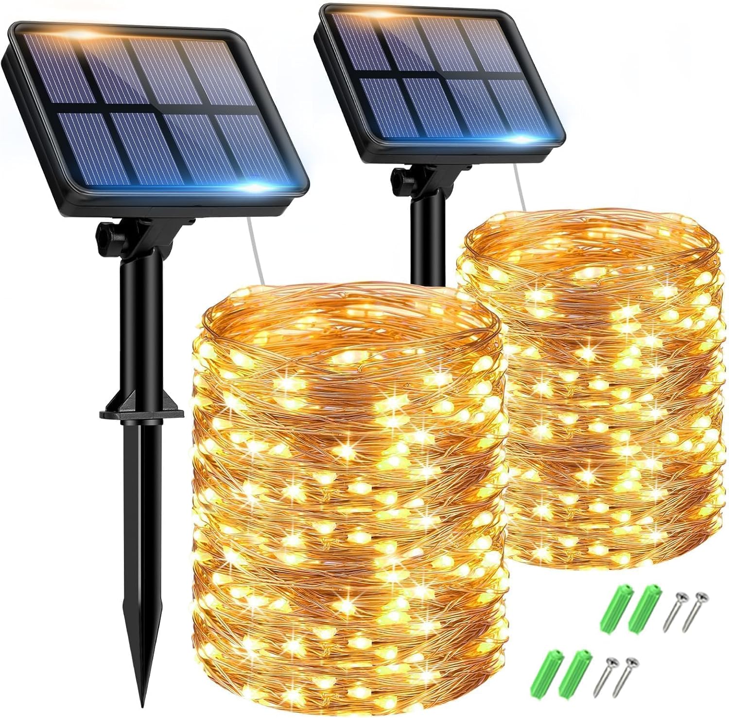 btfarm Solar Fairy Lights Outdoor 2 x 15 m Solar F... - Afbeelding 2
