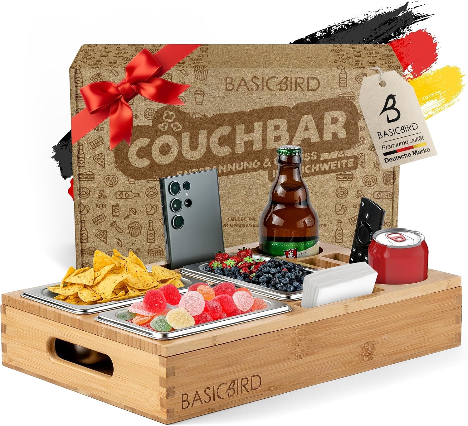 BASICBIRD Couch Bar Snack Box with 3 x Snack Bowls... - Afbeelding 2