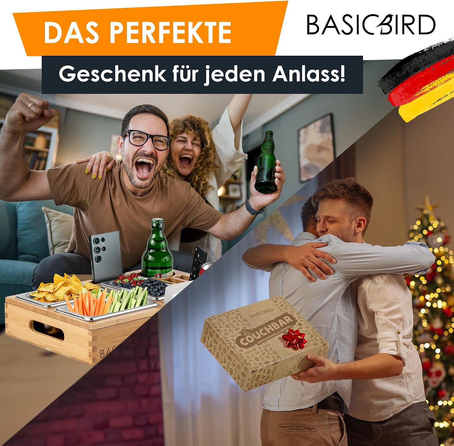 BASICBIRD Couch Bar Snack Box with 3 x Snack Bowls... - Afbeelding 8