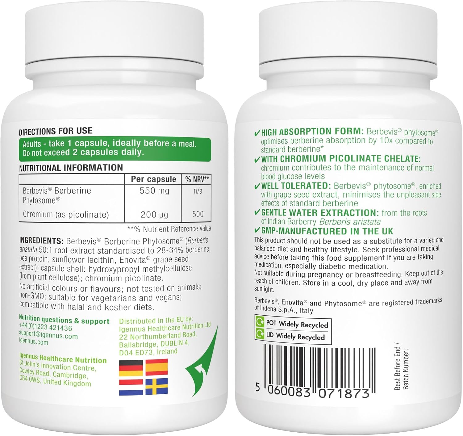 Igennus Advanced Berberine Phytosome 550mg & Chrom... - Afbeelding 8