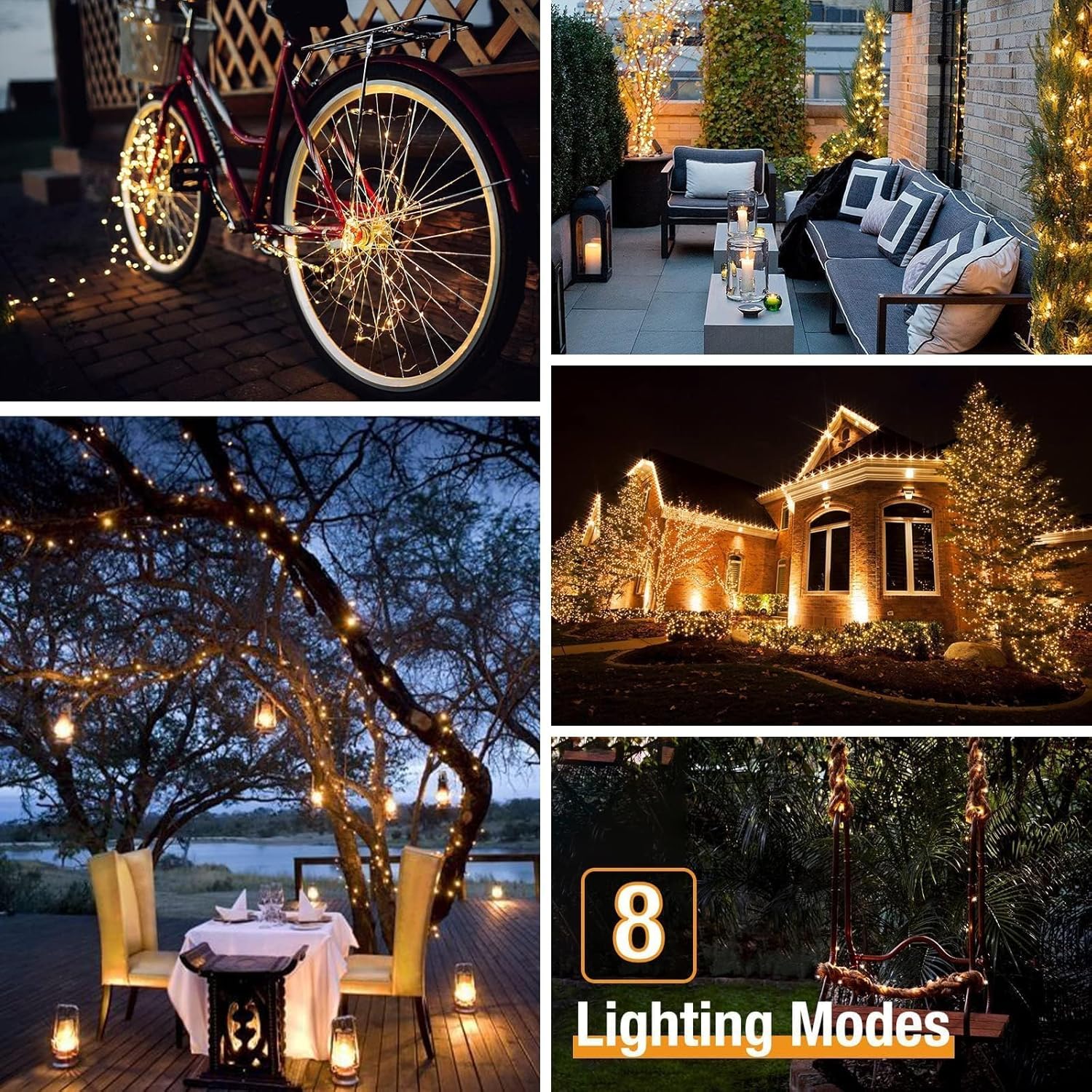 btfarm Solar Fairy Lights Outdoor 2 x 15 m Solar F... - Afbeelding 5