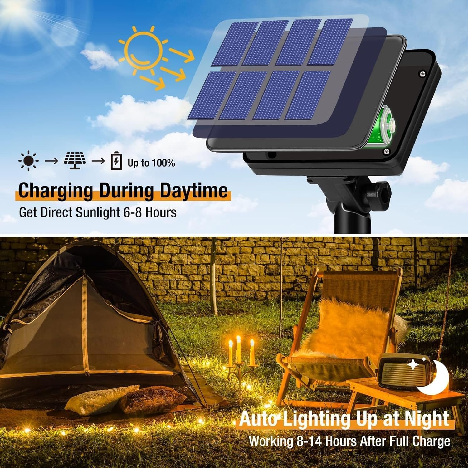 btfarm Solar Fairy Lights Outdoor 2 x 15 m Solar F... - Afbeelding 3