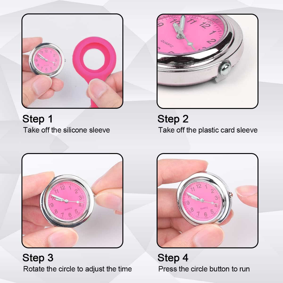Vicloon Nurse Watches, 3 Pieces Nurse Watches with... - Afbeelding 6
