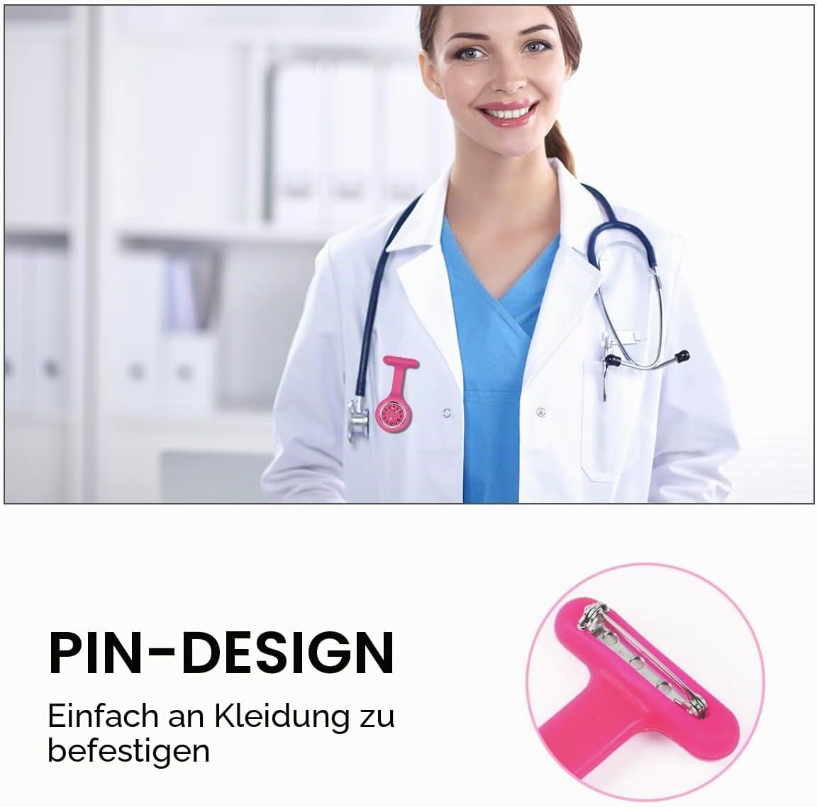 Vicloon Nurse Watches, 3 Pieces Nurse Watches with... - Afbeelding 7