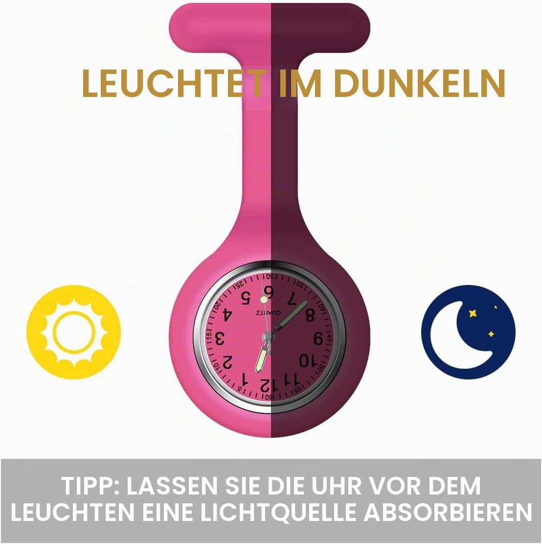 Vicloon Nurse Watches, 3 Pieces Nurse Watches with... - Afbeelding 4