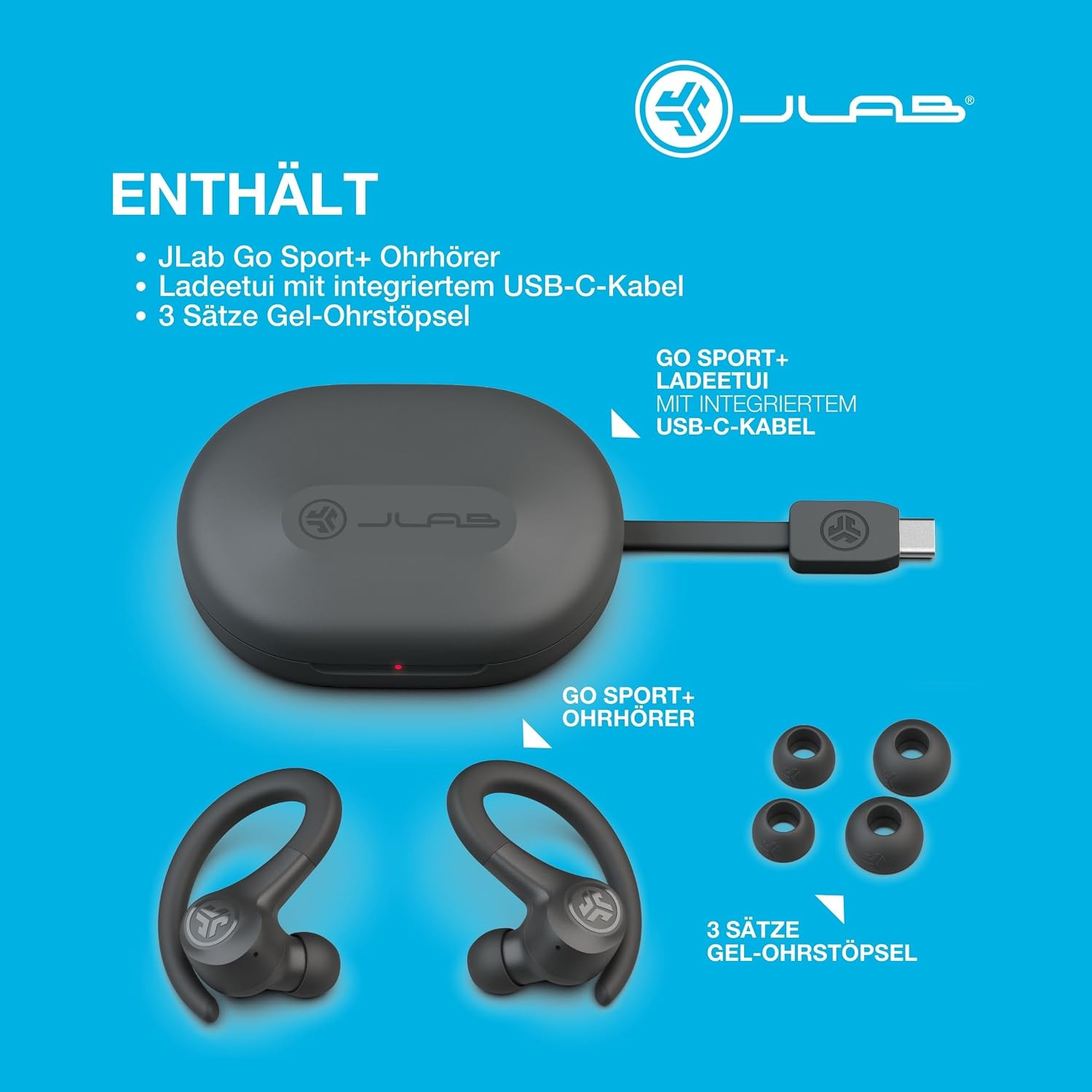 JLab Go Air Sport+ Bluetooth Sport Headphones - In... - Afbeelding 10