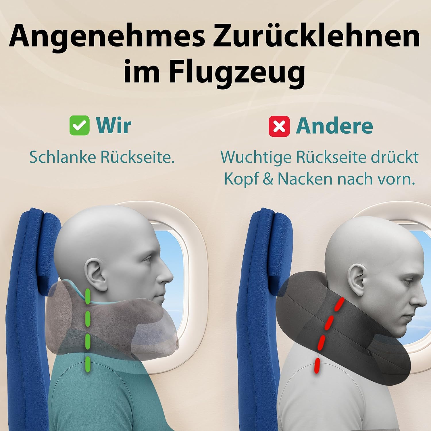 FLOWZOOM® Comfy Neck Cushion Airplane & Car Travel... - Afbeelding 6