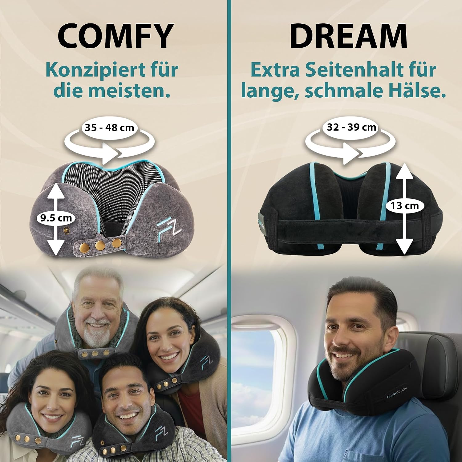 FLOWZOOM® Comfy Neck Cushion Airplane & Car Travel... - Afbeelding 7